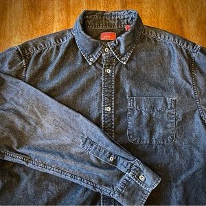 And Sons (&Sons) Black Corduroy Long Sleeve Shirt - Size Large